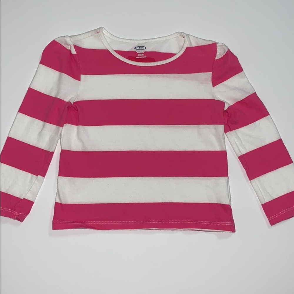 Old Navy Girl’s Long Sleeve Pink and White Top, 2T